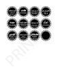 Spice Jar Labels urdu and english sticker- spices list pack of 35 - cut 1.5 inch size- round - full black color label with white text. 
