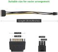 SATA Power Cable 15 Pin To 6 Pin Hight Quality PCI EXPRESS PCI-E Sata Graphics Converter Adapter Video Card Power Cable. 