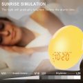 Foryond Wake Up Light Sunrise Alarm Clock for Kids, Heavy Sleepers, Upgraded Full Screen with Simulation, Sleep Aid, Dual Alarms, FM Radio, Nightlight, 14 Colors, 7 Sounds, Ideal Gift, White, (K8). 
