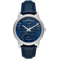 Emporio Armani Meccanico Blue Leather Strap Blue Dial Automatic Watch for Gents - AR60030. 