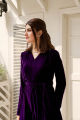 Purple velvet dress. 