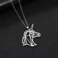 Skyrim Unicorn Fox Crane Pendant Necklace Women Girls Stainless Steel Animal Choker Chain Statement Jewelry. 