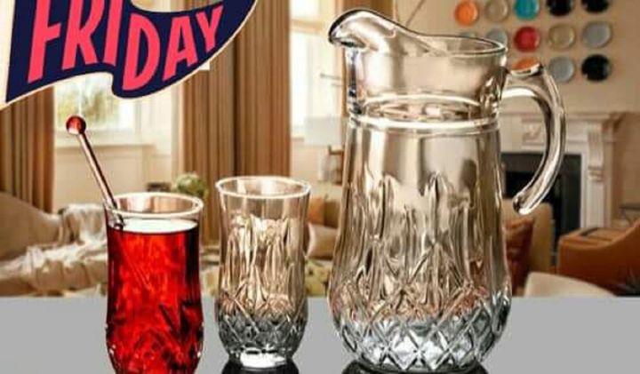 NEW%20HIGH%20QUALITY%20GLASSWARE%20FLORENCE%20WATER%20SET%207%20Pcs%20-%20Image%202