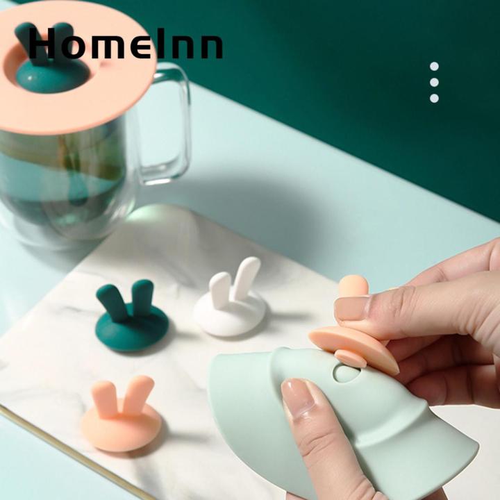 HomeInn Mug Lids Food Grade Rabbit Ear Silicone Coffee Cup Mug Covers