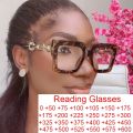 Oversized Square Reading Glasses Women 2022 Trending Metal Chain White Black Glasses Frame Fashion Anti Blue Light Glasses +1.25. 