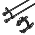 3Pcs/Set Curtain Rod Brackets Heavy Duty Double Rod Holders Durable Metal Curtain Rod Wall Brackets with Screw Black. 