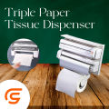 3 in 1 Kitchen Shelves Plastic Triple Paper Dispenser, Wall Attach Triple Paper Tissue Dispenser, Foil Cling Film Aluminum Foil and Tissue Paper Roll Holder, Triple Paper Dispenser Kitchen Storage Accessories By Commodity Store. 