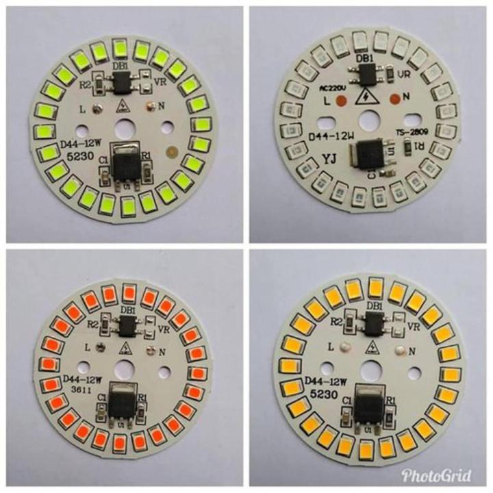 12W 220V AC Led Bulb plate with on IC driver, driverless colours White, Red, Green Gold & Blue