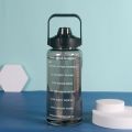 High Quality Transparent Water Bottle 2000 ML with Time Marks Motivational markings Bounce Cover Time-Period Scale Reminder n Frosted Cup 2 litre Travel bottle for cold water, Outdoor fitness Training, office  and school. 