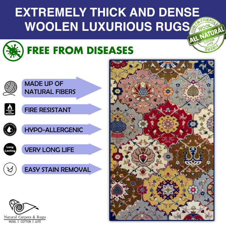 Natural Woolen Carpets and  Rugs made of pure Wool Dimensions 99 cm x 152 cm