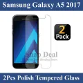 2Pcs Samsung Galaxy A5 2017 Tempered Glass Screen Protector Premium High Quality Polish Glass For Samsung Galaxy A5 2017. 