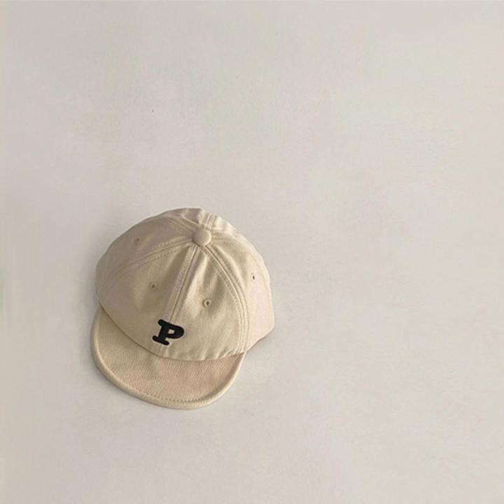 Solid Color Letter Baseball Cap for Baby Korean Embroidered Kids Sun Hat Summer Adjustable Boy Girl Peaked Caps Gorras