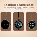 Faster Nerv 4 Pro Smart Watch 3-in-1 metallic Silicon Strap and locket 1.43-Inch AMOLED Display Smartwatch with 7-10 Days Battery, Stylish Zinc Alloy Chain Locket, Smart Watch for Men and Women, Golden. 