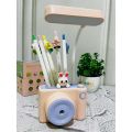 Led Table Lamp with Cute Pen Holder Children Bedroom College Dorm Eye Protection Reading Study Desk Light USB Charging. 