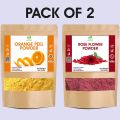 Pack of 2 - Organic Orange Peel + Rose Flower Powder. 