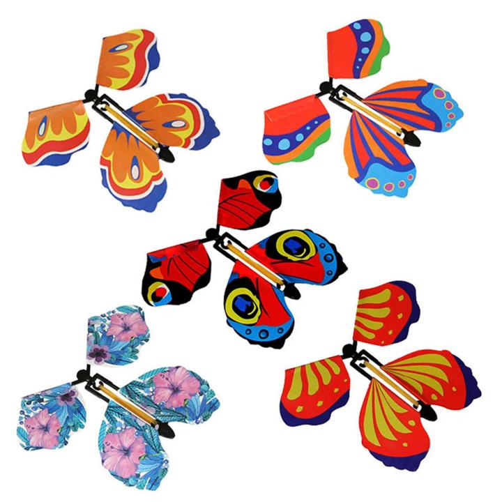 Magic Butterfly Flying Rubber Band Powered Wind up Toy Party Card For Funny Gift