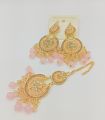 Artificial Golden Ear Rings With Beautyfull Tika New Pearl Latkan Style New Look Long Lasting Polish For Beautyfull Girls Artical 489738728919. 