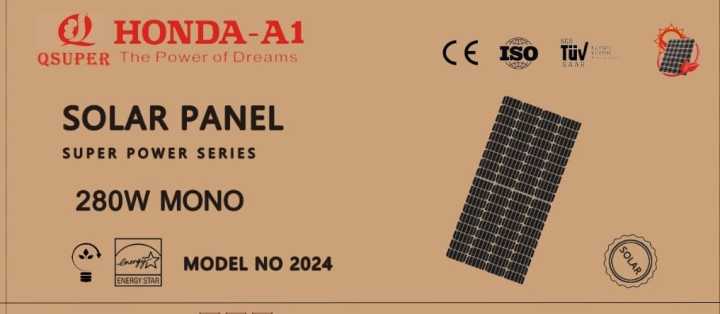 Mono Crystalline Solar panel 280 Watts