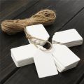 100pcs Plain White card Tags with Strings Hanging Tags Garment Tags for Candy/Gift/Cookies Display Packing Label Card. 