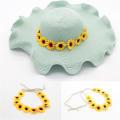 Bohemian Wedding Headpiece Flower Girl Headdress Bridal Wreath Headpiece Sunflower Headband Boho Flower Crown. 
