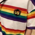 2021 O-Neck Rainbow Tshirt For Men Summer Harajuku Unisex T Shirt Male Casual Colorful Tops Men Funny Top Tees Clothing. 