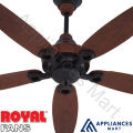 Royal Fans Ceiling Fan Ornament Model 5 Blades Copper 56 Inches Black Sheesham. 