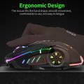 Buttons Mechanical Gaming Mouse RGB with 4-Levels DPI Control - 7 Light Wired USB Optical Mouse with Side Buttons - Mouse with Pad for PC, Laptop, Computer, Gaming, Pubg Mobile - Black. 