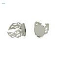 10Pcs Br Adjustable Rings Base Blank Setting Hollow Folwer Oval Base Glue. 