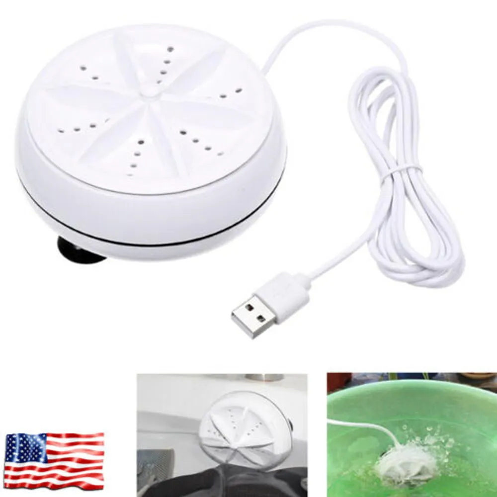 New USB Portable Mini Washing Machine with Ultrasonic Turbine Technology, Travel Size Personal Laundry Washer