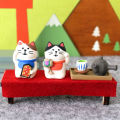 Miniature Cat Lucky Cat Version Handmade Lovely Miniature Zakka Cat Figurine for Entertainment. 