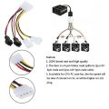 IDE Molex 4-Pin to Case Cooling Fan 3-Pin TX3 Multi-Fan Out Power Adapter Converter Cable W/ Speed Reduction 2x5V/2x12V , 4-Pin Molex to 3-Pin fan Power Cable Adapter Connector 12V Computer Cooling Fan Cables for CPU PC Case Fan. 