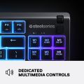 SteelSeries Apex 3 TKL RGB Gaming Keyboard Tenkeyless - Water & Dust Resistant - 64831 - US English. 