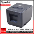 Speedx 300u Thermal Printer for Receipt (Invoice / Raseed Printer) 80mm - USB Interface 300mm/S Printing Speed. 