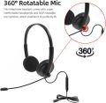 Headset with Microphone Wired USB Call Center Headset with Noise Cancelling 360° Rotatable Mic Business Commuting Handsfree Headphone for PC Home Office. 