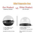 50 Pack Clear Plastic Mini Cupcake Container, Individual Packaging Treat Boxes with Dome Lids for Mini Muffin Macaron. 