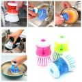 Utensil Washing Brush with Liquid Soap Dispenser. 