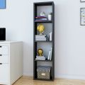 Wood Open Book Shelf  (Finish Color - Black). 