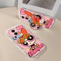 AMORVOR for Realme C11 2021 C20 C20A Back Cover With Holder Powerpuff Girls Texture Phone Case Wavy Edge Soft Silicone Cover. 