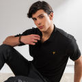 FITTED Black Drop Needle POLO Shirt for Men. 