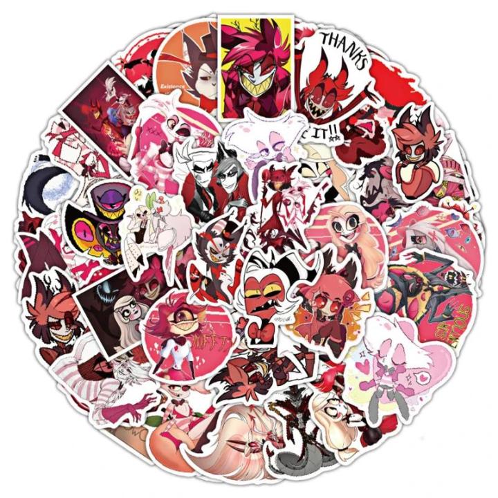 50/30/10PCS Angel Dust Alastor Popular Anime Peripheral Graffiti Stickers Computer Mobile Tablet Skateboard Luggage Stickers