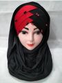 Ready To Wear Hijab With Pearls/Double Colour Layer Combination for Women & Girls. 