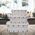 3 Pieces Melamine Sealed Fresh Bowl Set With Plastic Lid Multicolor Bowl Storage Set. 