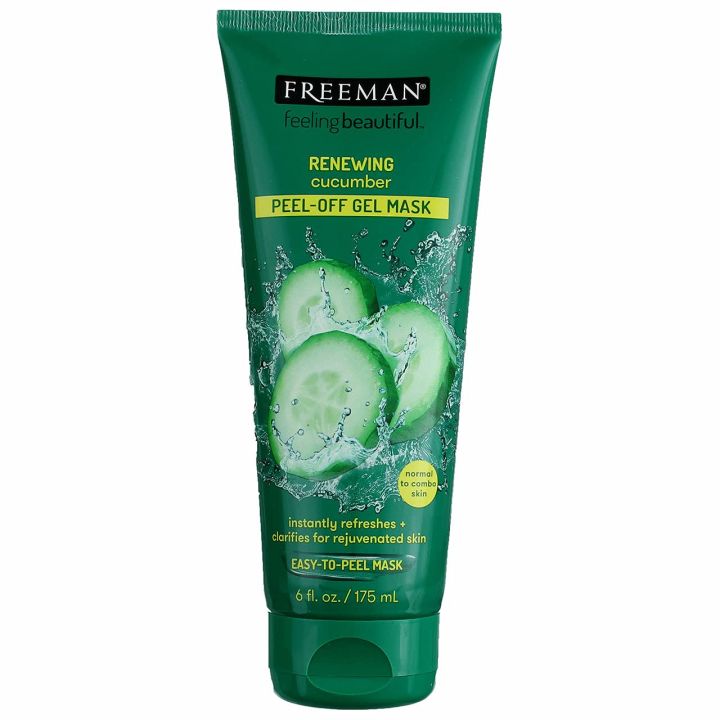 Freeman (USA) Feeling Beautiful RENEWING Cucumber CLAY PEEL-OFF GEL MASK 175 ml