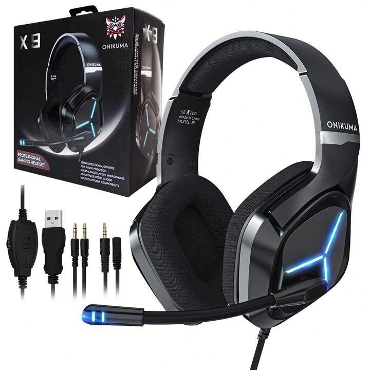 ONIKUMA%20X9%20Professional%20Wired%20Gaming%20Headset%20with%20Stereo%20Surround%20Sound%20and%2050mm%20Drivers,%20Gaming%20Headset%20with%20Noise%20Canceling%20Mic%20and%20Sound%20Isolating%20Ear%20Cushions,%20Wired%20(3.5mm%20X2%20+%20USB)%20for%20PC,%20Mac,%20PS4,%20PS5,%20Xbox%20One,%20Switch%20and%20mobile%20phones%20with%203.5mm%20-%20Image%202