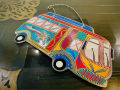 Chamak Patti Steel Work Truck Art Wall Hanging Bus, Beautiful Home Decor Bus Design Door Hanging, Wall Art for Home, Truck Art Decoration Piece Metal Wall Hanging Bus - Royal Art. 