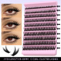 DIY Eyelash Extension Kit, Lash Cluster Kit With Waterproof Strong Hold Eyelash Bond, Eyelash Remover and Tweezer (200 clusters). 