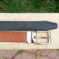 Double Sided Crocodile Style Men's Leather Belt. 