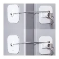 Refrigerator Lock, Mini Fridge Lock with Key for Adults, Lock for a Fridge, Cabinet Door(White 2Pack). 