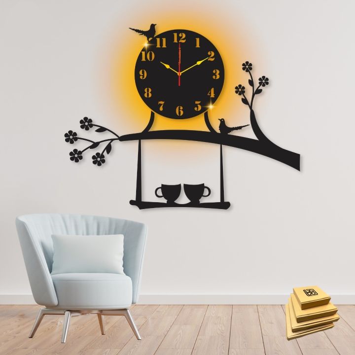 High quality wooden wall clock,Birds on tree wall clock,Hanging Decoration Piece for Home Decor and Bed Rooms and for Gifts Item
