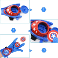 CAPTAIN AMERICA HAND LAUNCHER DISK SHOOTER WITH GLOVES. 